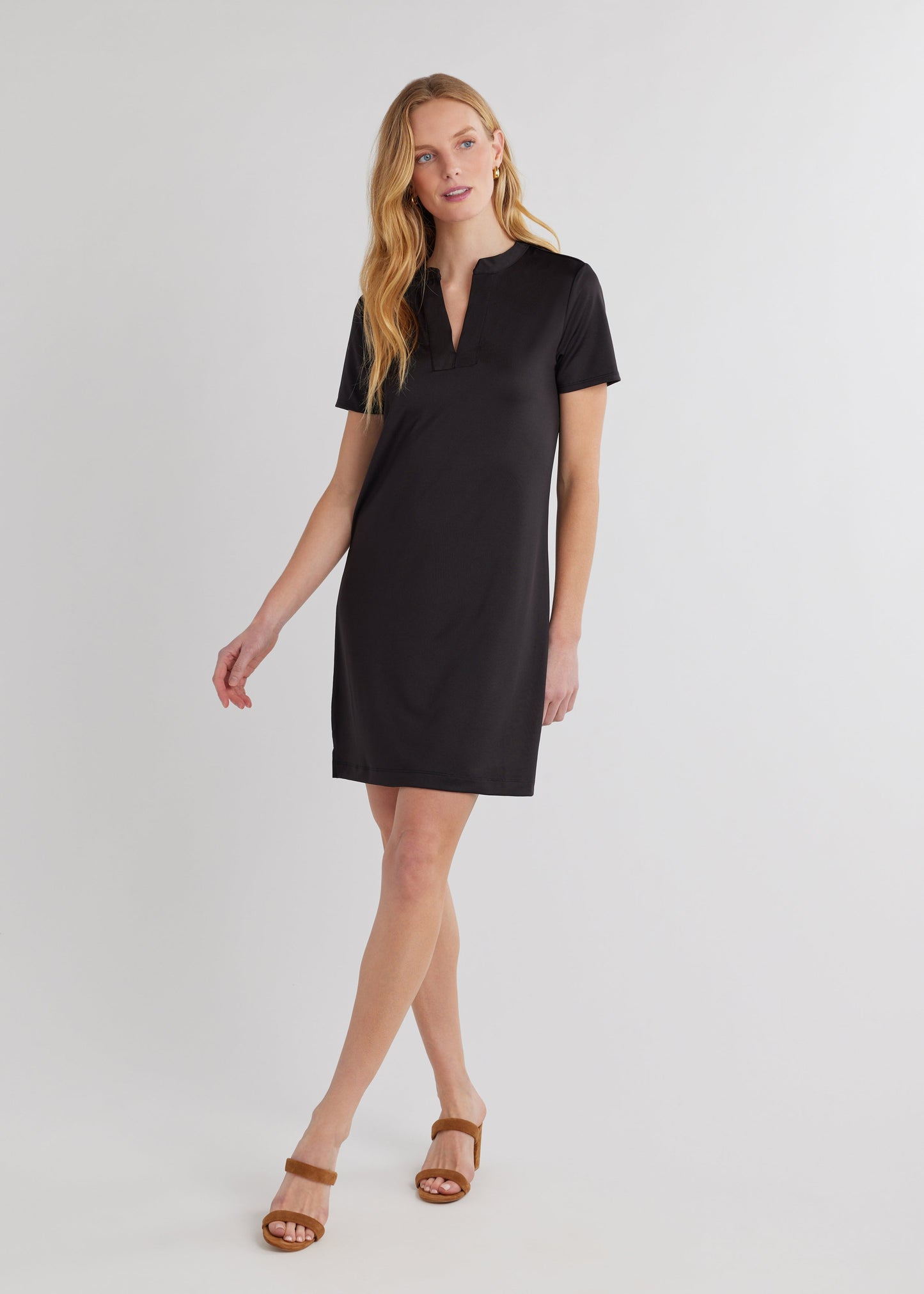 Monterey Short Dress in Luxe Stretch (Black)