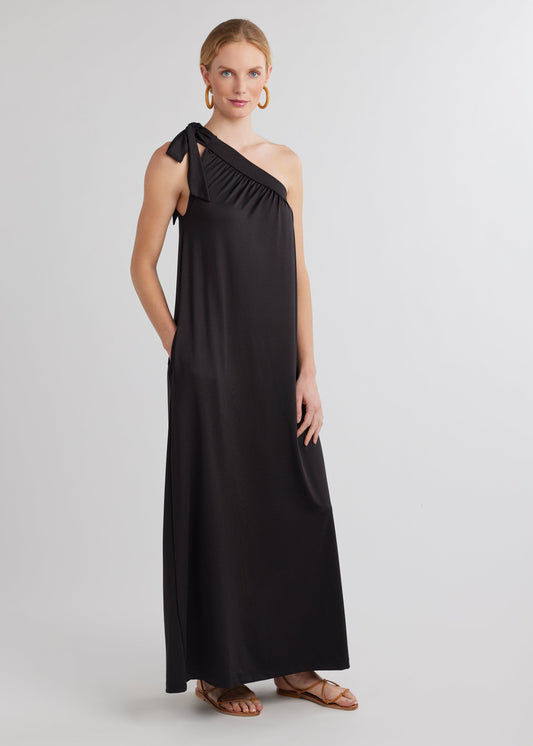 Santorini Dress in Luxe Stretch (Black)